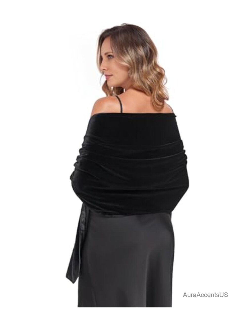 Velvet Shawl Wrap for Evening Dresses with Satin Lining